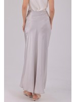 Lumière Skirt – Clarisse İlkbahar/Yaz Koleksiyonu Clarisse Lumière gri saten maxi etek