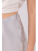 Lumière Skirt – Clarisse İlkbahar/Yaz Koleksiyonu Clarisse Lumière gri saten maxi etek