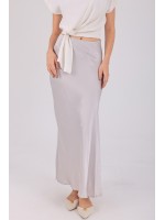 Lumière Skirt – Clarisse İlkbahar/Yaz Koleksiyonu Clarisse Lumière gri saten maxi etek