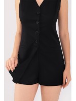 Lunéa Mini Jumpsuit – Clarisse Yaz Koleksiyonu Clarisse Lunéa siyah mini düğmeli jumpsuit