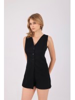 Lunéa Mini Jumpsuit – Clarisse Yaz Koleksiyonu Clarisse Lunéa siyah mini düğmeli jumpsuit