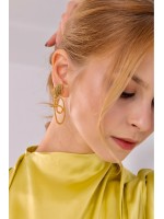 Artform Gold Earrings – Clarisse Accessories Clarisse Artform gold earrings – geometrik formlu altın küpe