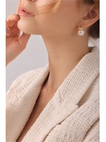 inci & altın küpe – Clarisse Jewelry Clarisse inci ve altın detaylı minimal küpe