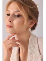 inci & altın küpe – Clarisse Jewelry Clarisse inci ve altın detaylı minimal küpe