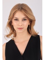 Black Drop Gold Earrings – Clarisse Jewelry Clarisse siyah damla taşlı altın küpe
