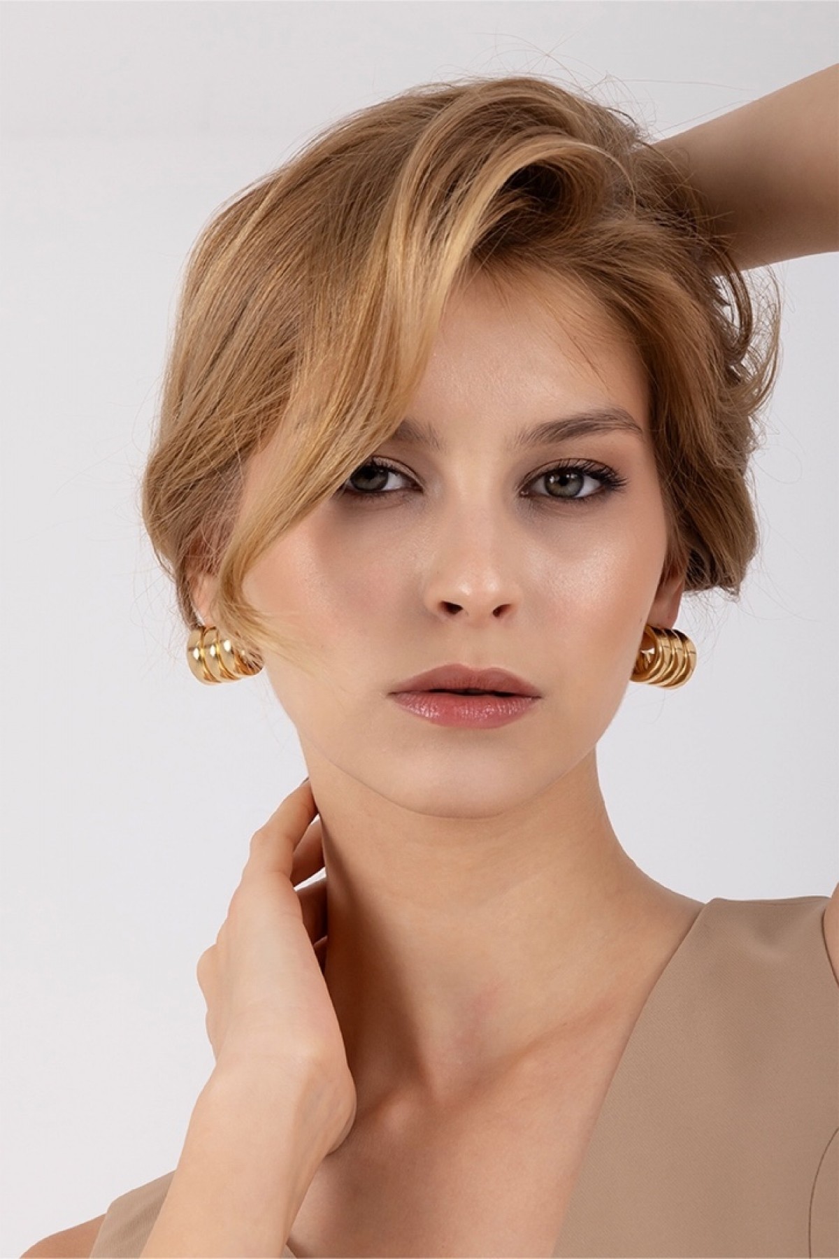 Gold Spiral Hoop Earrings