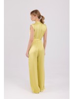 Clarisse émeraude jumpsuit – modern sofistike stil Yağ yeşili saten tulum – Clarisse émeraude modeli