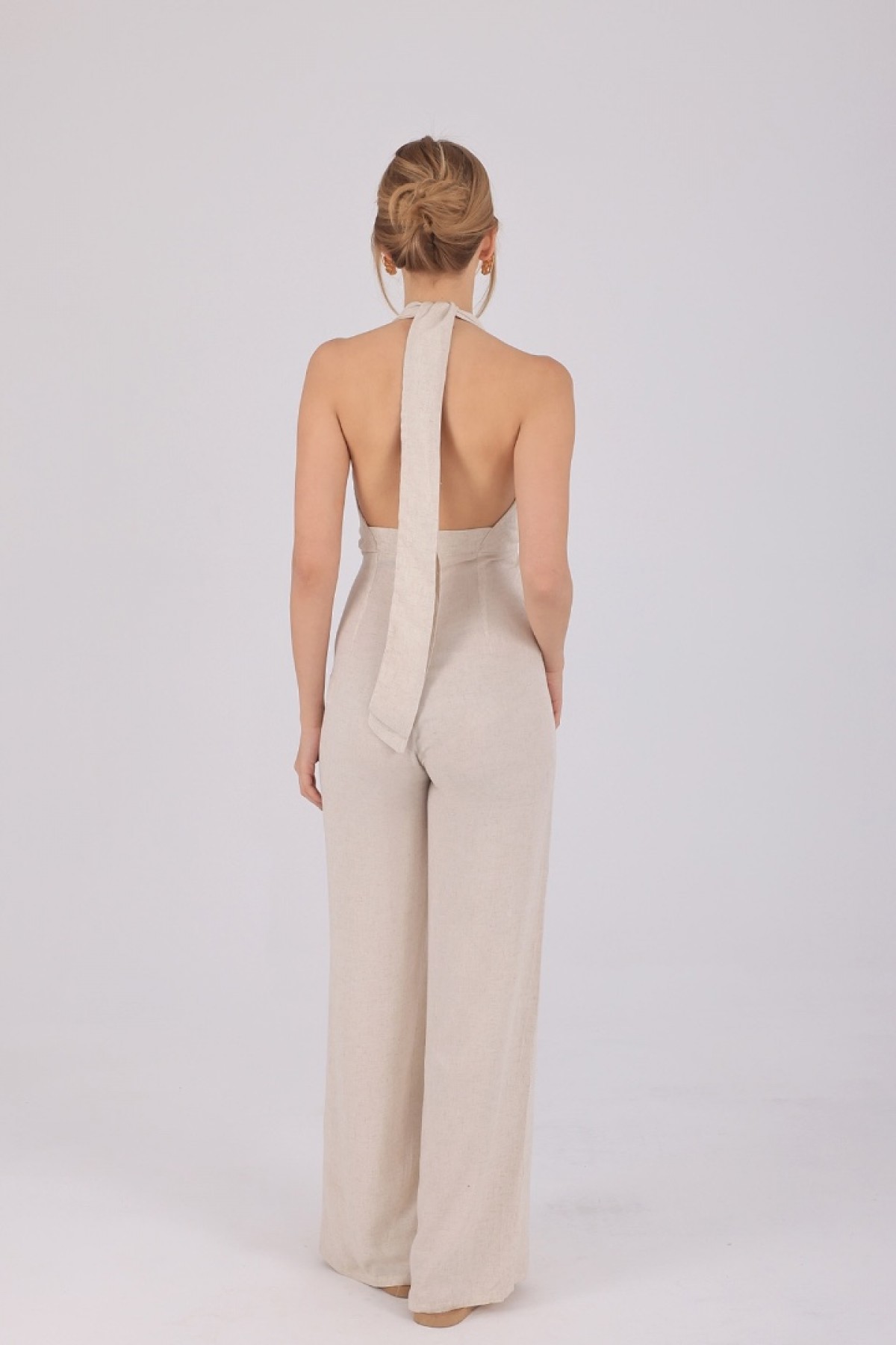 Amélie Jumpsuit – Clarisse İlkbahar/Yaz Clarisse Amélie bej keten tulum