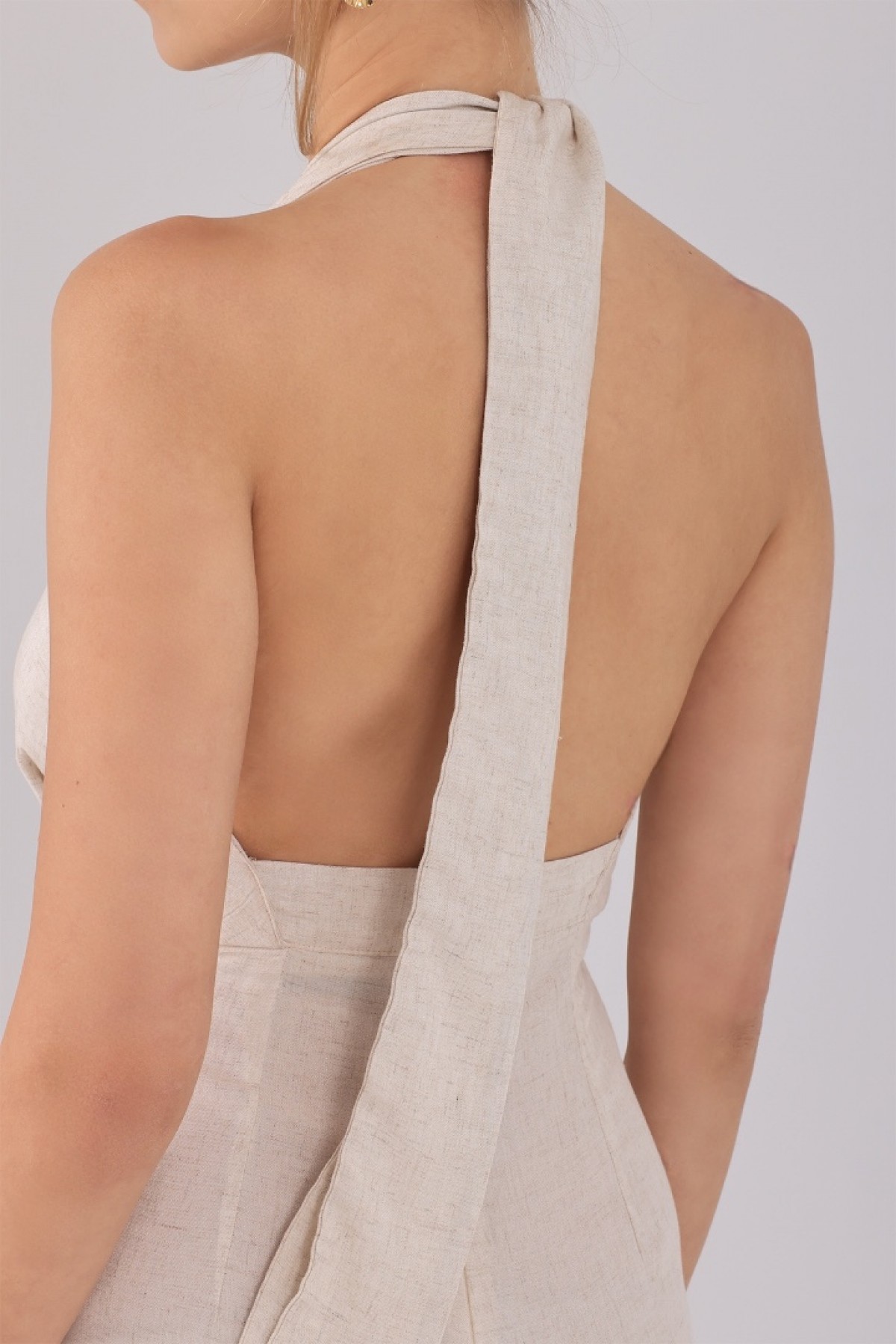 Amélie Jumpsuit – Clarisse İlkbahar/Yaz Clarisse Amélie bej keten tulum