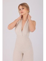 Amélie Jumpsuit – Clarisse İlkbahar/Yaz Clarisse Amélie bej keten tulum