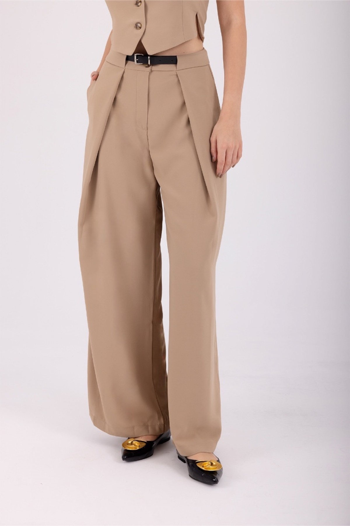 Muse Beige Pantolon - Clarisse Muse Beige Pants Clarisse Koleksiyonu