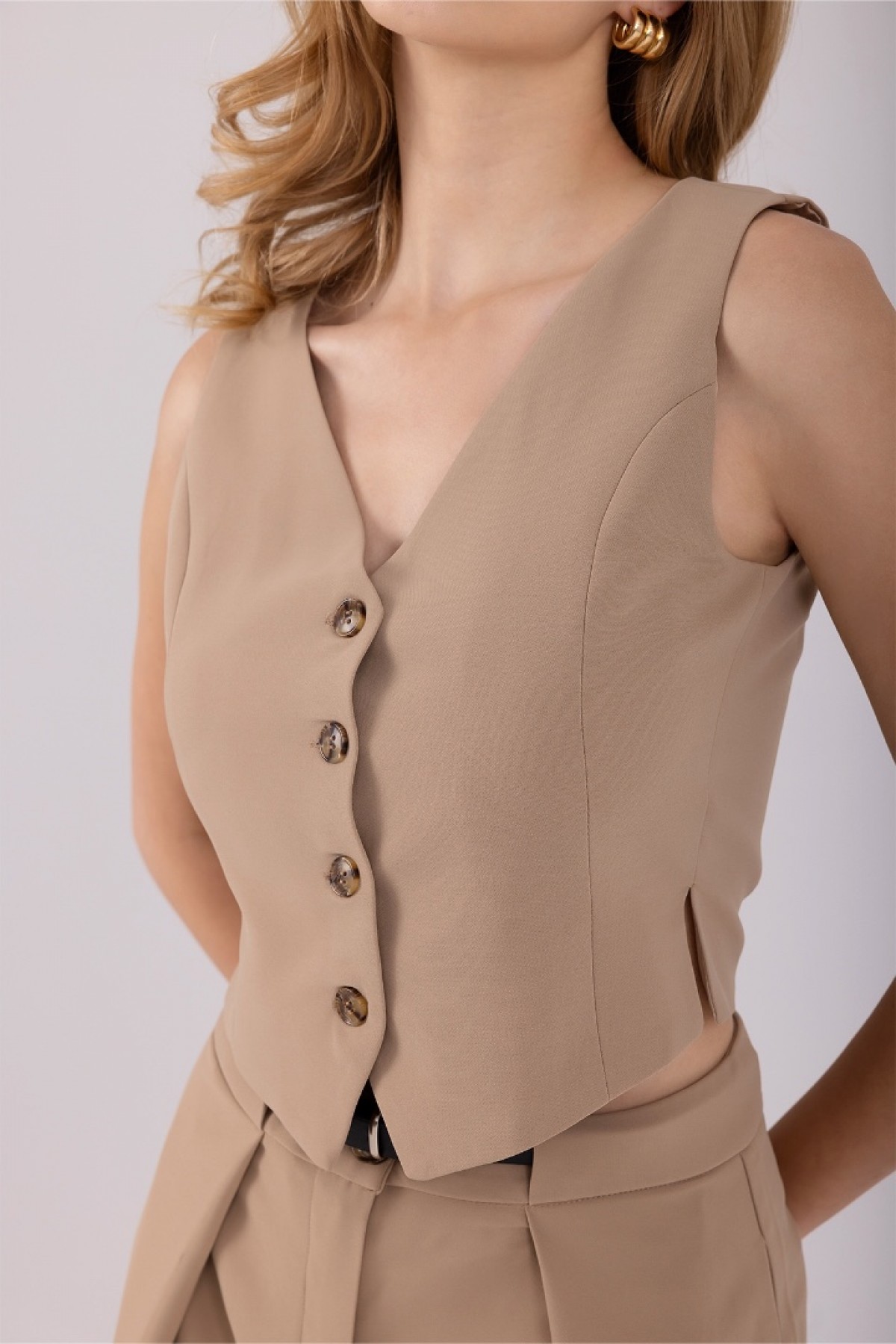 Muse Beige Yelek - Clarisse Muse Beige Vest Clarisse Yelek Koleksiyonu