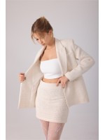 Lune Blanche Skirt - Beyaz Mini Etek Clarisse Lune Blanche Beyaz Mini Etek
